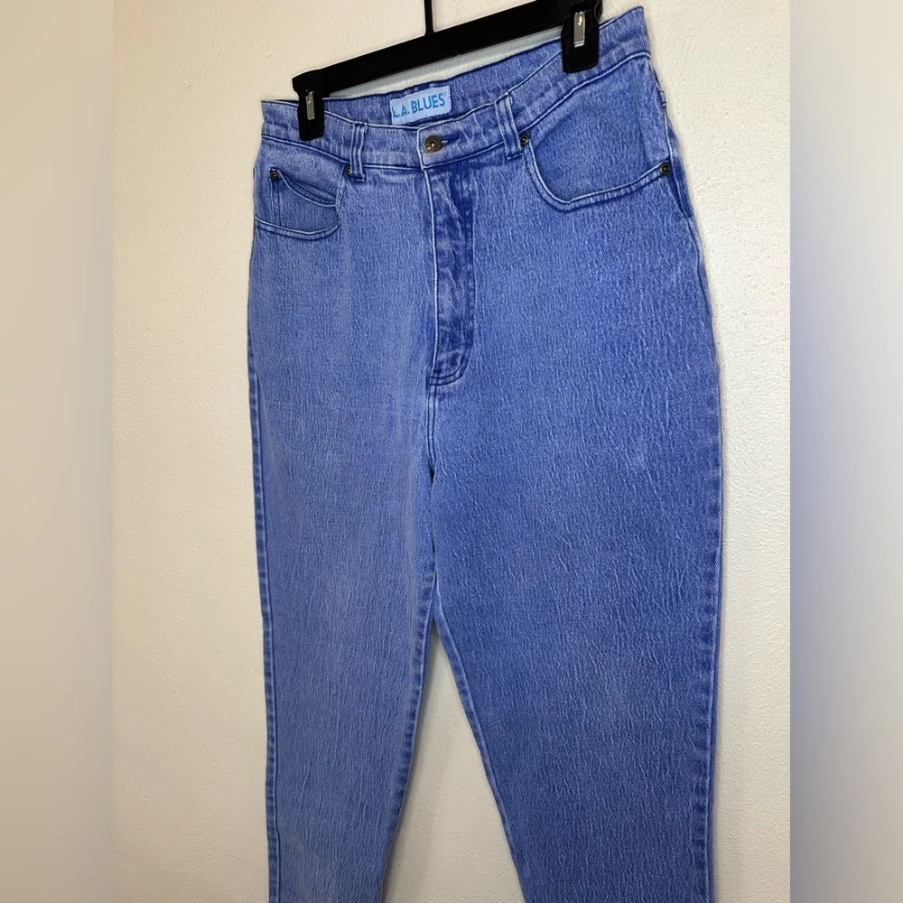 90s LA Blues High Waisted Stone Wash Mom Jeans Women’s Size 16 Tapered Leg - Picture 2 of 10
